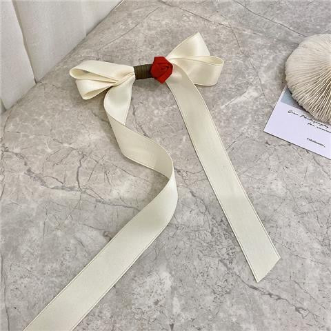 Satin Rose Bowknot Hair Clip