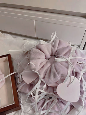 Luxe Velvet Ribbon Scrunchie Pastel Lilac