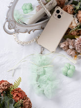 Mint Fresh Bowknot Ruffle Single Buckle Phone Charm