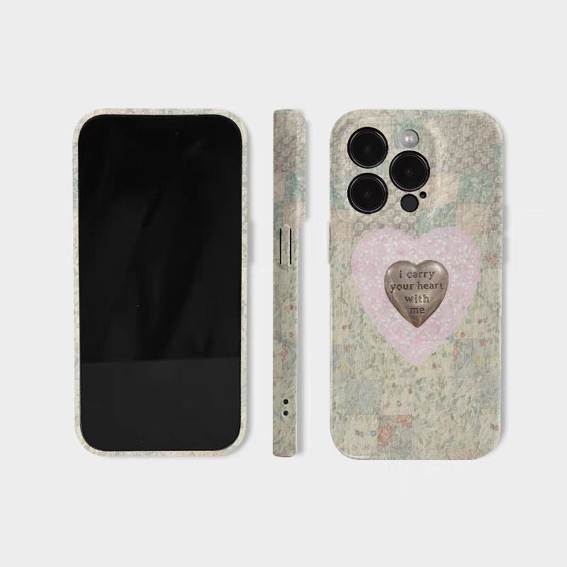 Vintage Coquette Heart Design iPhone Case