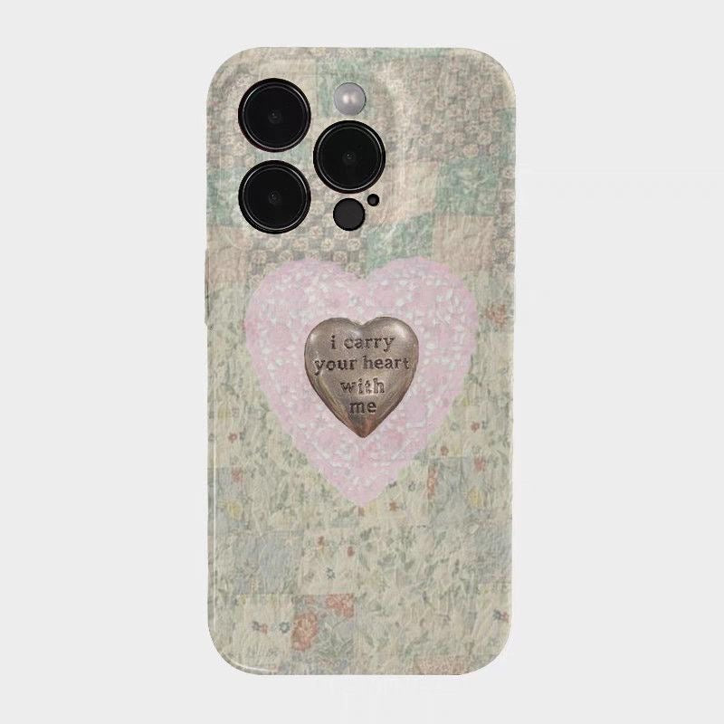 Vintage Coquette Heart Design iPhone Case