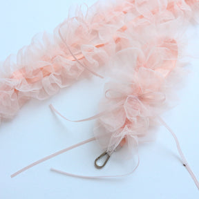 Blushing Pink Coquette Ruffle Single Buckle Phone Strap